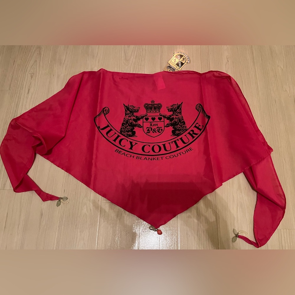 Juicy Couture Vintage NWT Fuchsia Pink Sarong With Fruit Charms💖